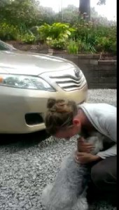 Dog passes out from overwhelming joy