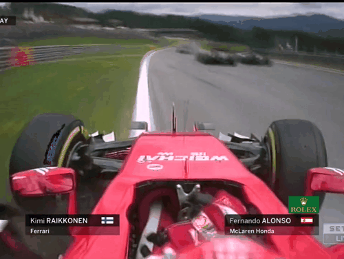 2015 Formula1 Austria - Kimi Raikkonen & Fernando Alonso Crash