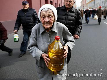 Аннушка несет подсолнечное масло