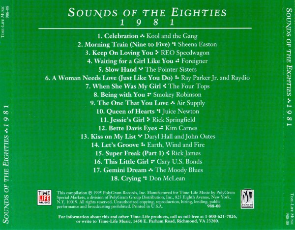 Time Life - Sounds of the Eighties - 1981 - Back