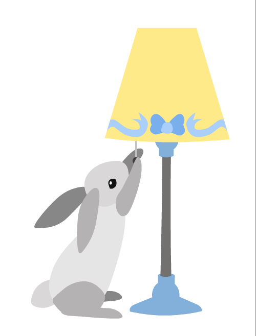 zajączek gasi lampę