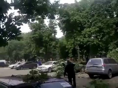 Авианалет на Луганск 2.06.2014 Первые минуты.