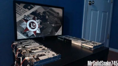 USSR Anthem on eight floppy drives