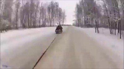!55 км/ч на санках.