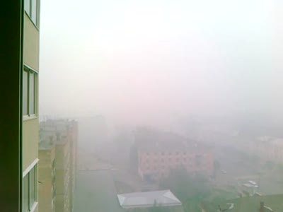 Смог в Рязани 31.07.2010 от торфяных пожаров