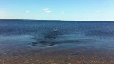 Giant rock skip discus throw thing. AWESOME