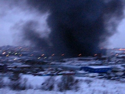 Пожар на юго-востоке Москвы