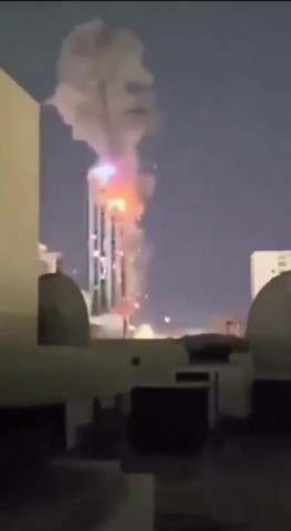 Прилет дрона в высотку