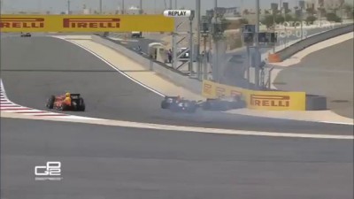 GP2 2015 Bahrain 4 Car Pile Up