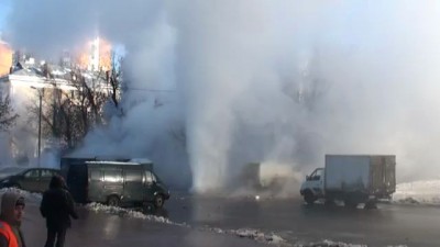 Прорвало магистраль САО Коптево 28.01.12