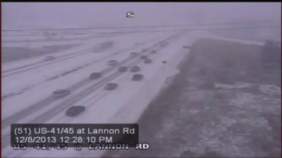 WisDOT video shows multi vehicle pileup on Hwy. 41/45 near Lannon Rd.