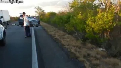 Мотоциклист столкнулся с автомобилем из места происшествия