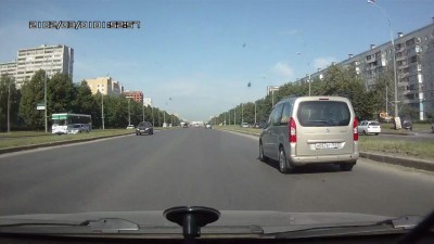 По встречке между пешеходами.