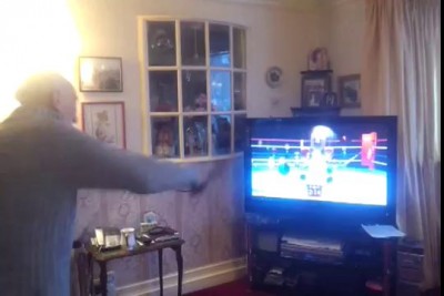 95 year old kicks arse on Wii