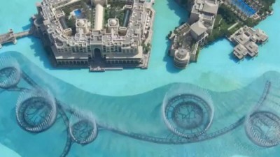 Singing Fountain captured from the top of Burj Khalifa