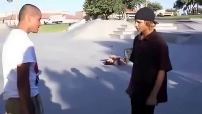 Skater Starts Fight He Definitely Can't Finish