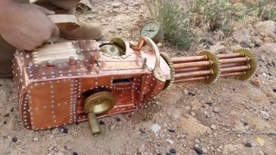 Functional .22 Cal Steampunk Gatling Gun