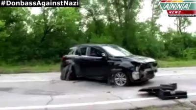 ЛНР.Луганск. Обстрел машин на дороге в аэропорт! 09.07.14 / LPR. Lugansk