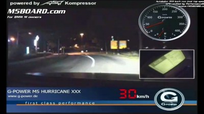 На BMW M5 со скоростью 359 km/h