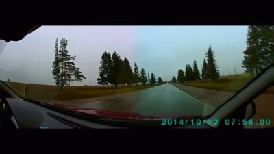 Испугался Шкоды и зацепил обочину