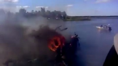   Первое видео с места падения Як-42 под Ярославлем