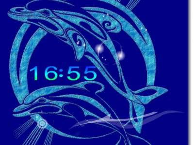 Флеш часы с эффектами - Дельфины