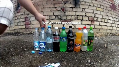 Ментос + Кола, Фанта, минералка, Спрайт