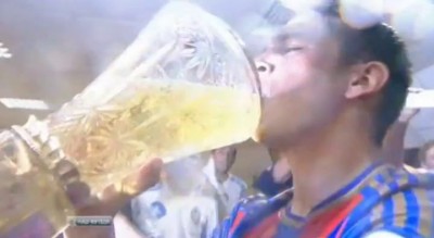 Игроки ПФК ЦСКА празднуют чемпионство