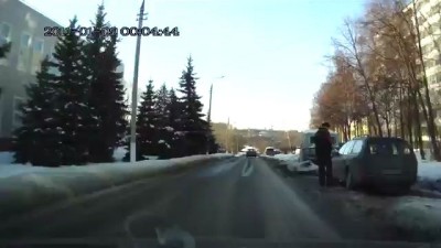 Не уступил дорогу . 