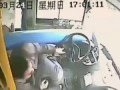 Chinese Bus Driver Dodges Death From a Pole Smashing Through The Windscreen