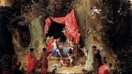 Odysseus Meal with the Nymph Calypso. Joos de Momper (1564 Antwerpen; + 5. Februar 1635 Antwerpen )