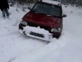 forester offroad with snow chains