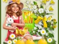 16.04.2023 Коллаж Пасхальный с фоном и бабочкой