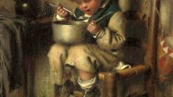 A-boy-eating-porridge-Charles-Moreau-Oil-Painting
