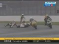 На мотогонке сцепилиcь два байка//Motorbike Racing grappled two bikes