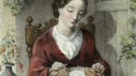 Pillow Lace Maker (Restrike Etching). Thomas Woolner