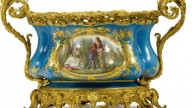 A magnificent large gilt-bronze-mounted Chinese black and gold porcelain pot-pourri vase and cover Q