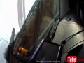 No look lane change causes car to crash hard into back of bus