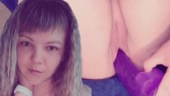 The face of Juicypussy2288 and her masturbation with a 14‑inch dildo