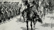 Николай II осматривает войска, ок. 1913 г. Картина Фредери