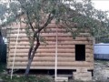 Строительство бани 5х5 на сваях из бревен в полулафет