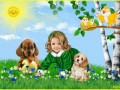 девочка  с собачками